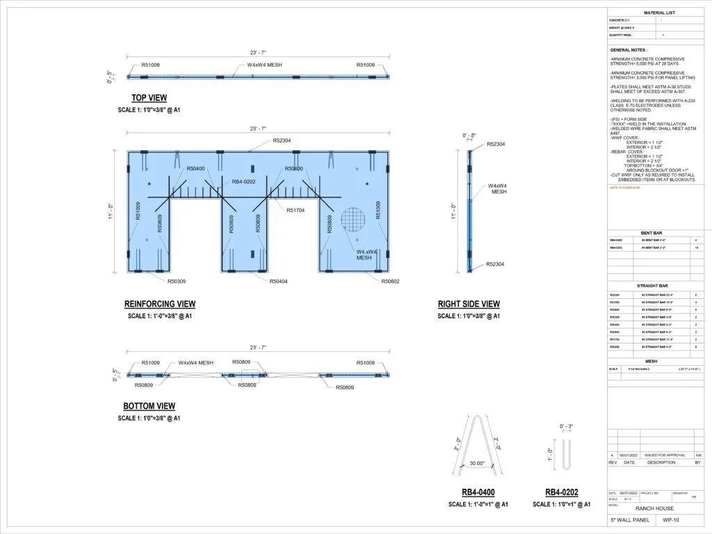 Structural Detailing 53 Ranch House Shop Drawing Reinf scaled